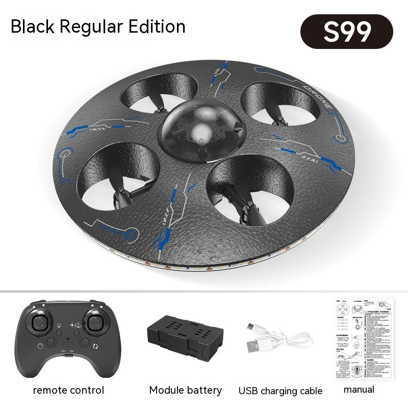 Remote Control Flying Saucer Drop-resistant Luminous Children UAV Toy