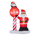 8.2FT Lighted Christmas Inflatable Decoration, Inflatable Black Santa & Road Sign, Funny Blow Up Yard Decorations With Built-in LED Lights For Holiday Party Front Yard Lawn Garden Decor - The Premium