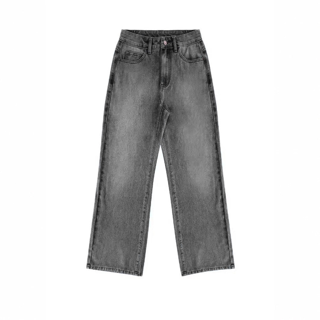 Casual Retro All-matching Wide Leg Denim Trousers