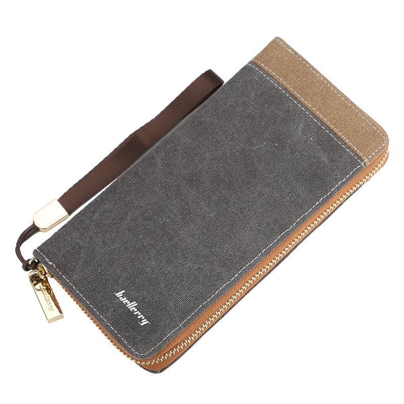 Vintage canvas clutch bag zipper clutch bag