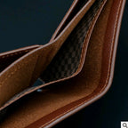 New wallet men's short driving license wallet fashion lychee pattern 3 fold thin section business men's youth soft wallet