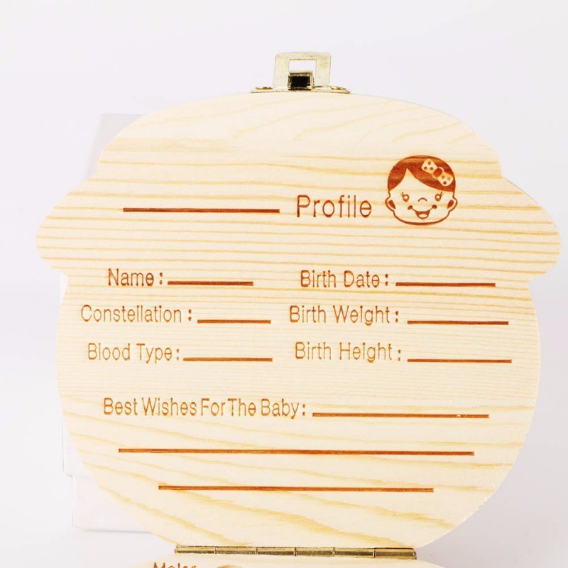 Wood Storage Box for Baby Kids Tooth Box Organizer