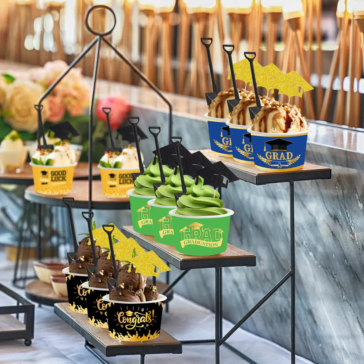 24Pcs Graduation Party Ice Cream Cups - The Premium