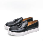 Casual Fashion Men's Plus Size Fringed Leather Shoes