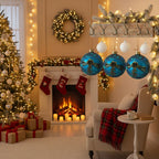 4PCS Set Christmas Glass Ball Ornaments Hanging Tree Decor Shiny Holiday Party Supplies Tree Decorations FBA Shipment - The Premium