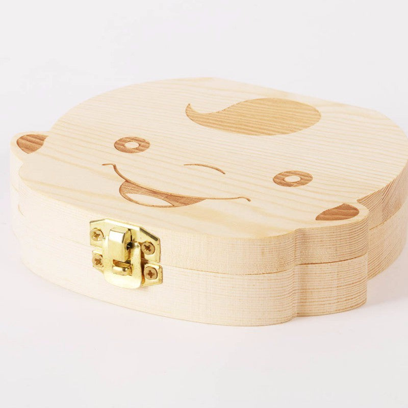 Wood Storage Box for Baby Kids Tooth Box Organizer