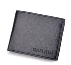 New wallet men's short driving license wallet fashion lychee pattern 3 fold thin section business men's youth soft wallet