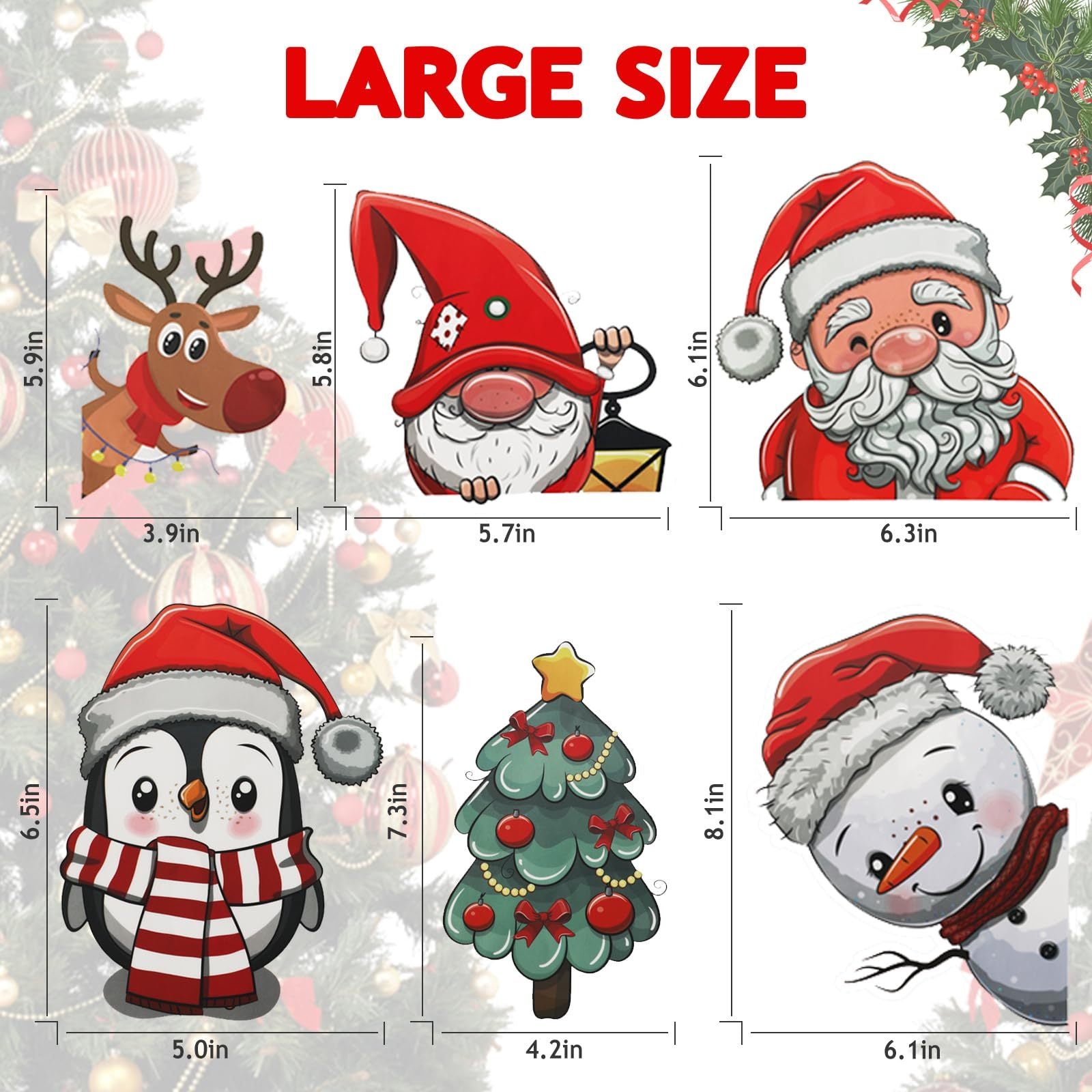 Christmas Window Clings 242Pcs Double Sided Christmas Window Stickers Reusable 9 Sheets Snowflake Santa Snowman Window Clings Decals For Xmas Home School Office Decorations Clearance
