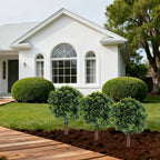 2 Packs Faux Boxwood Ball Trees Artificial Peanut Topiary Tree UV Resistant Artificial Shrubs Fake Plants Evergreen Artificial Bush With Ground Spike For Indoor Outdoor Front Porch Garden - The Premium