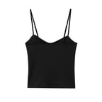 Women's Slim-fit Coffee Color Halter Spaghetti Straps Knitted Vest