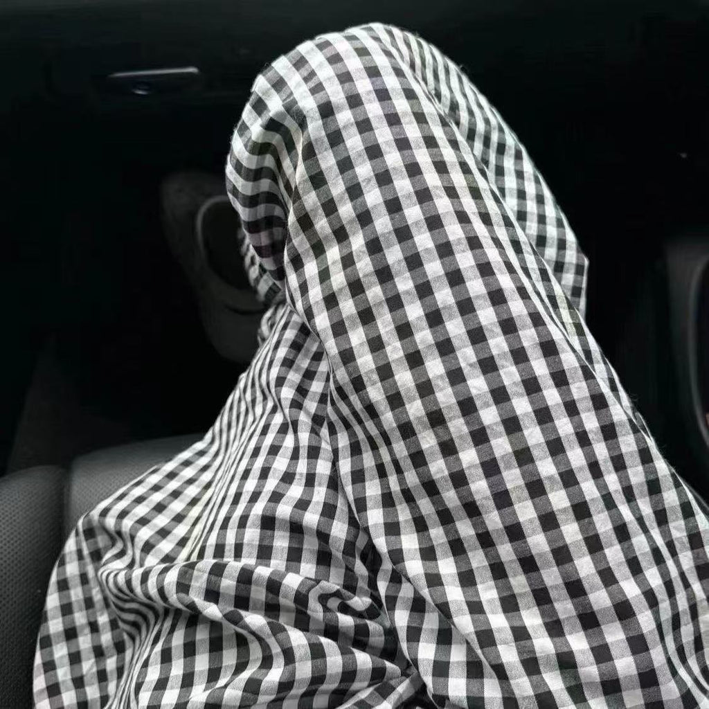 Color-block Dopamine Grid High-waisted Draped Wide-leg Pants Loose And Slimming Casual