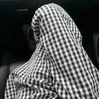 Color-block Dopamine Grid High-waisted Draped Wide-leg Pants Loose And Slimming Casual