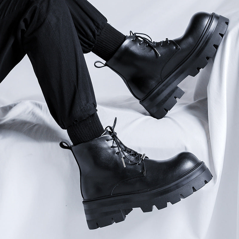 Black Working Wear Motorcycle Boots