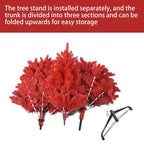 6-Foot Red Artificial Christmas Tree Halloween Tree With Metal Foldable Stand, Full Artificial Christmas Tree With 804 Branch Tips, Easy To Assemble, Indoor Holiday Decoration - The Premium