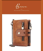 Leather men's wallet coin purse