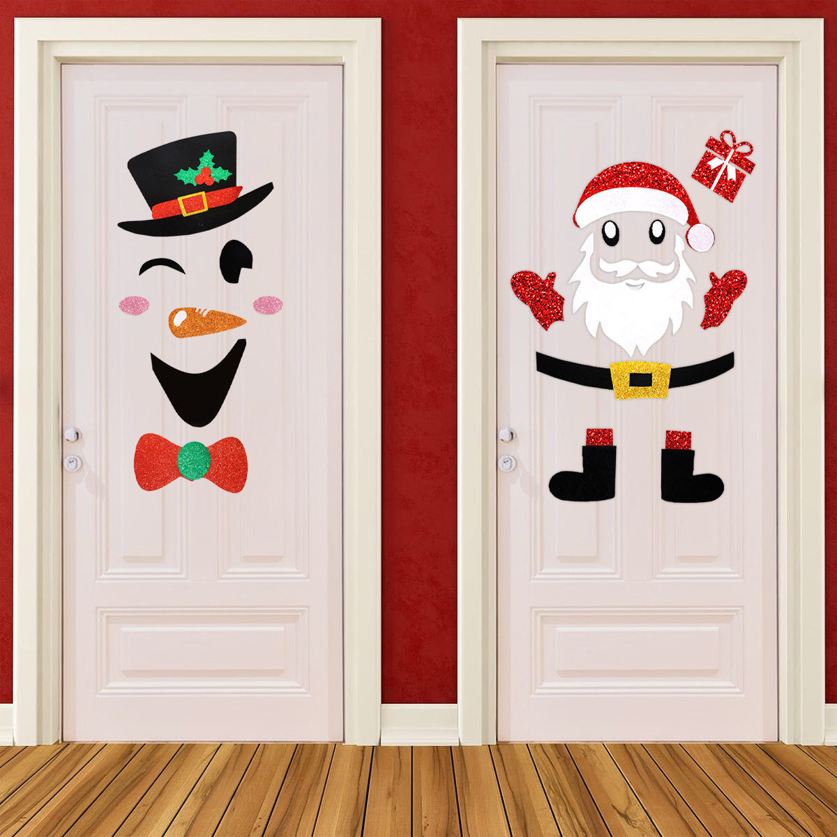 2PCS Christmas Felt Door Stickers Decoration - The Premium