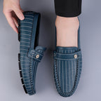 Breathable British Style Black Men's Casual Leather Shoes