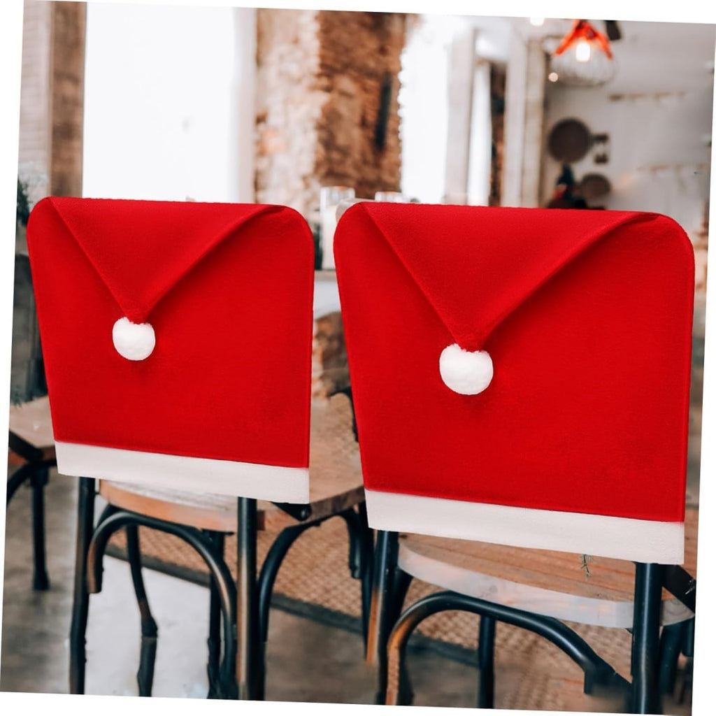 Christmas Chair Covers, Santa Claus Hat Slipcover Xmas Chair Back Cover For Christmas Din - The Premium