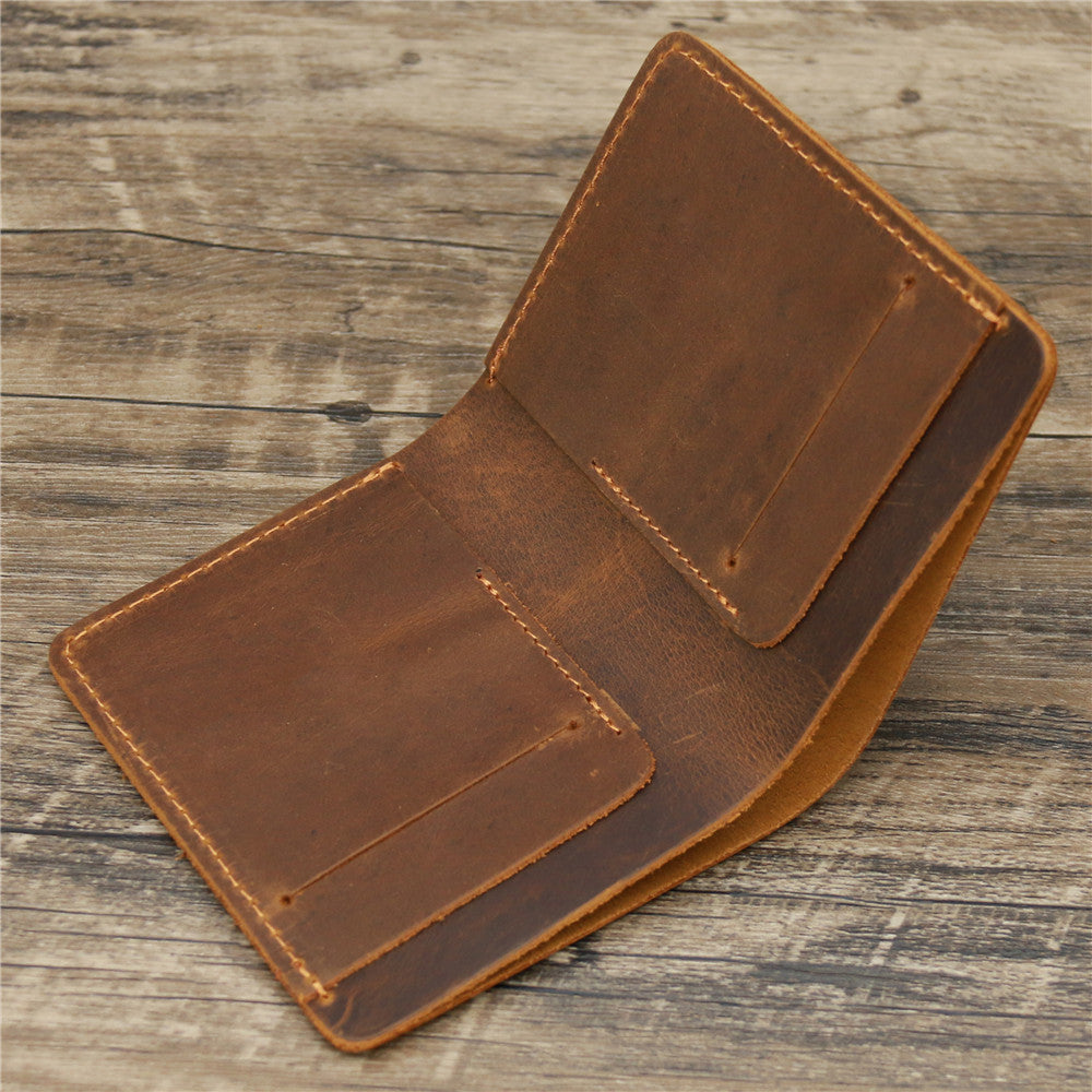 Men's Crazy Horse Leather Wallet European And American Retro