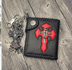 Short cross wallet with chain
