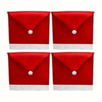 Christmas Chair Covers, Santa Claus Hat Slipcover Xmas Chair Back Cover For Christmas Din - The Premium