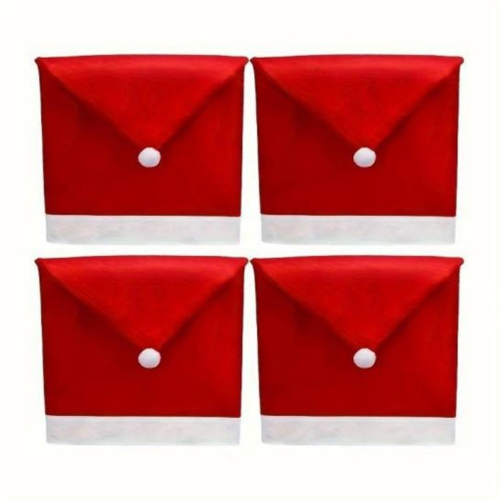 Christmas Chair Covers, Santa Claus Hat Slipcover Xmas Chair Back Cover For Christmas Din - The Premium