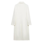 Fashionable Temperamental All-match Blended Double-breasted Long Lapel Coat Jacket