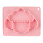 Baby Silicone Dinner Plate Integrated Non-slip Children's Dinner Plate Baby Food Supplement Bowl Grid Feeding Tableware Maternal and Child Products