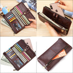 Men's Long Large-Capacity Vintage Leather Card Holder
