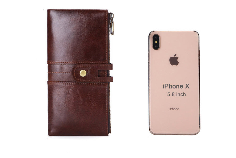 Men's Long Large-Capacity Vintage Leather Card Holder