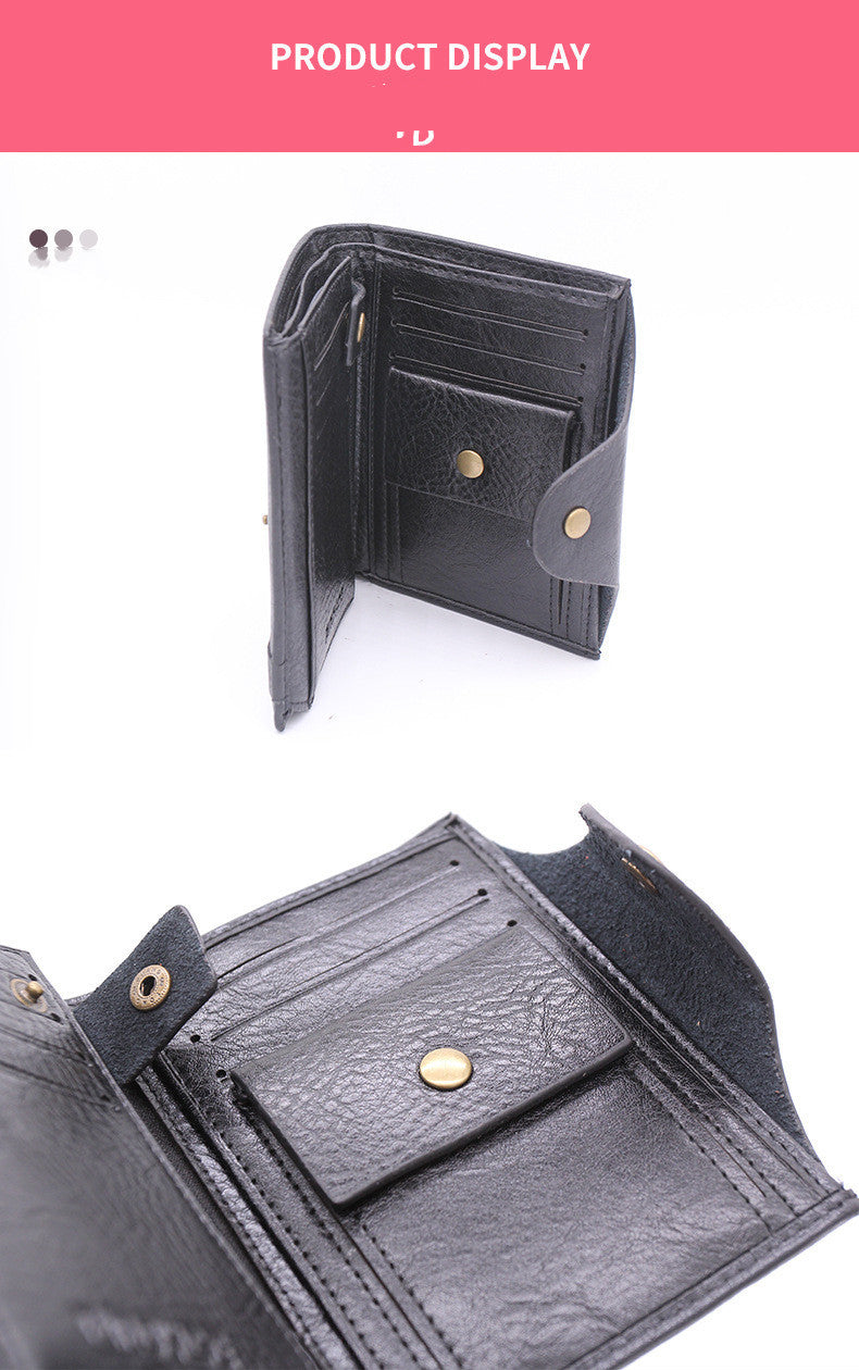 Vertical Style Men's Buckle Wallet, Women's Leather Bag Coin Purse, One Drop Shipping