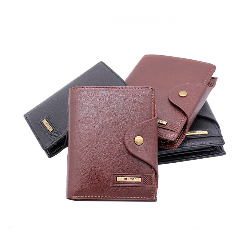 Vertical Style Men's Buckle Wallet, Women's Leather Bag Coin Purse, One Drop Shipping