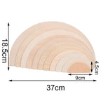 Children'S Wooden Large Rainbow Building Blocks For Babies 2-4 Years Old Kindergarten Rainbow Building Blocks Montessori Assembling Toys