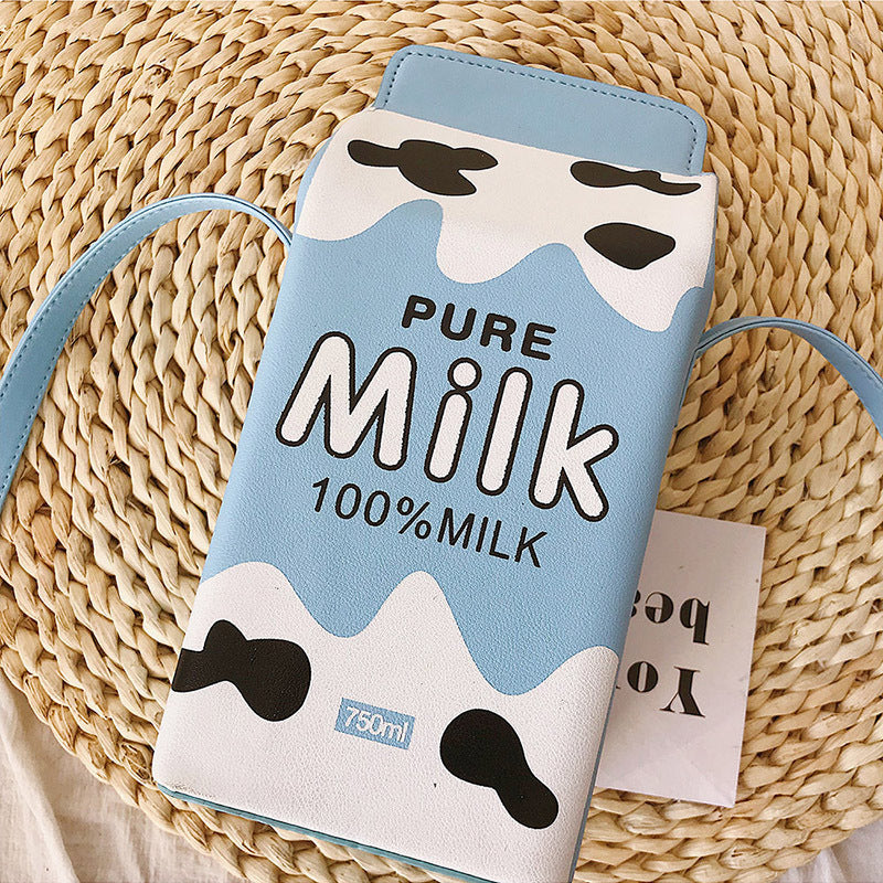 Cute Shape Drink Milk Box Messenger Bag