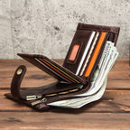 RFID anti-theft brush leather trendy men's wallet