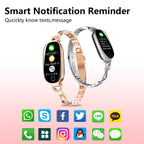 Gold Smartwatch For Women Compatible For Android& IOS,Bling Smart Bracelet With Female Menstrual Cycle Heart Rate Blood Pressure Remote Photography Waterproof Pedometer