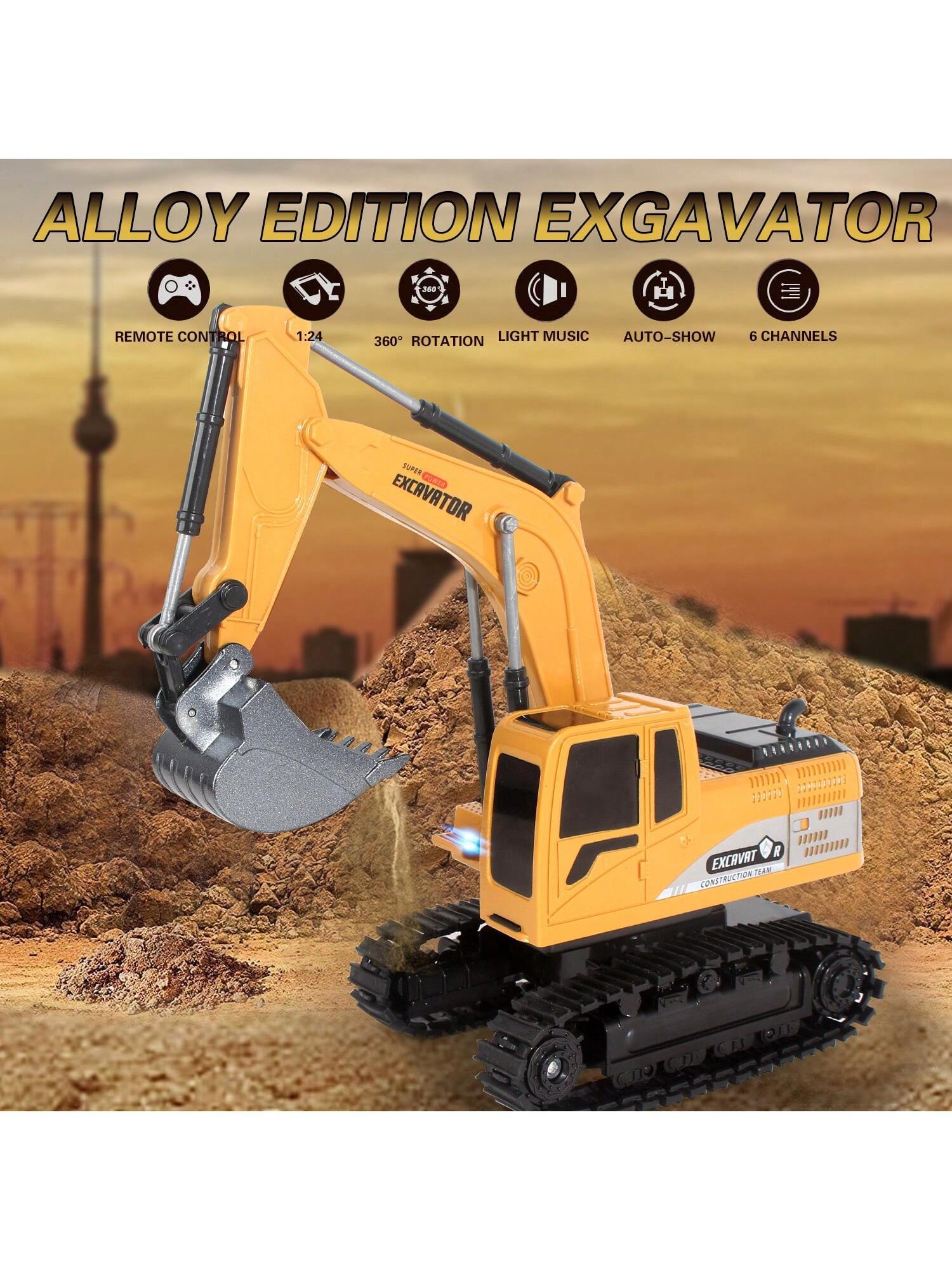 AU 2025 RC Digger Remote Controlled Excavator Construction Vehicle Truck Car Kids Gifts,The Logistics Will Be Send Randomly