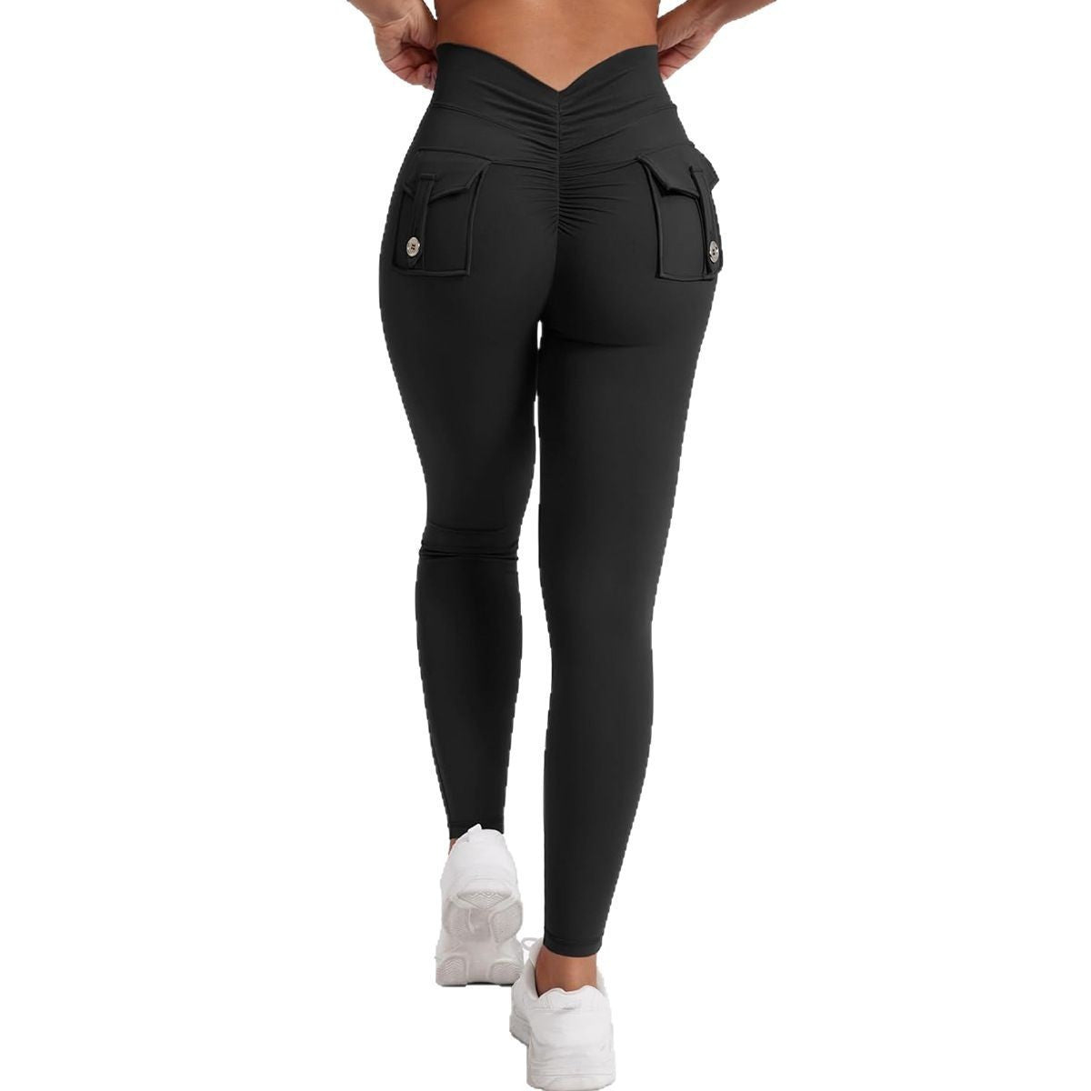 Peach Hip Yoga Pants Pocket Sweet Cool Workwear For Women