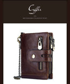 Leather men's wallet coin purse