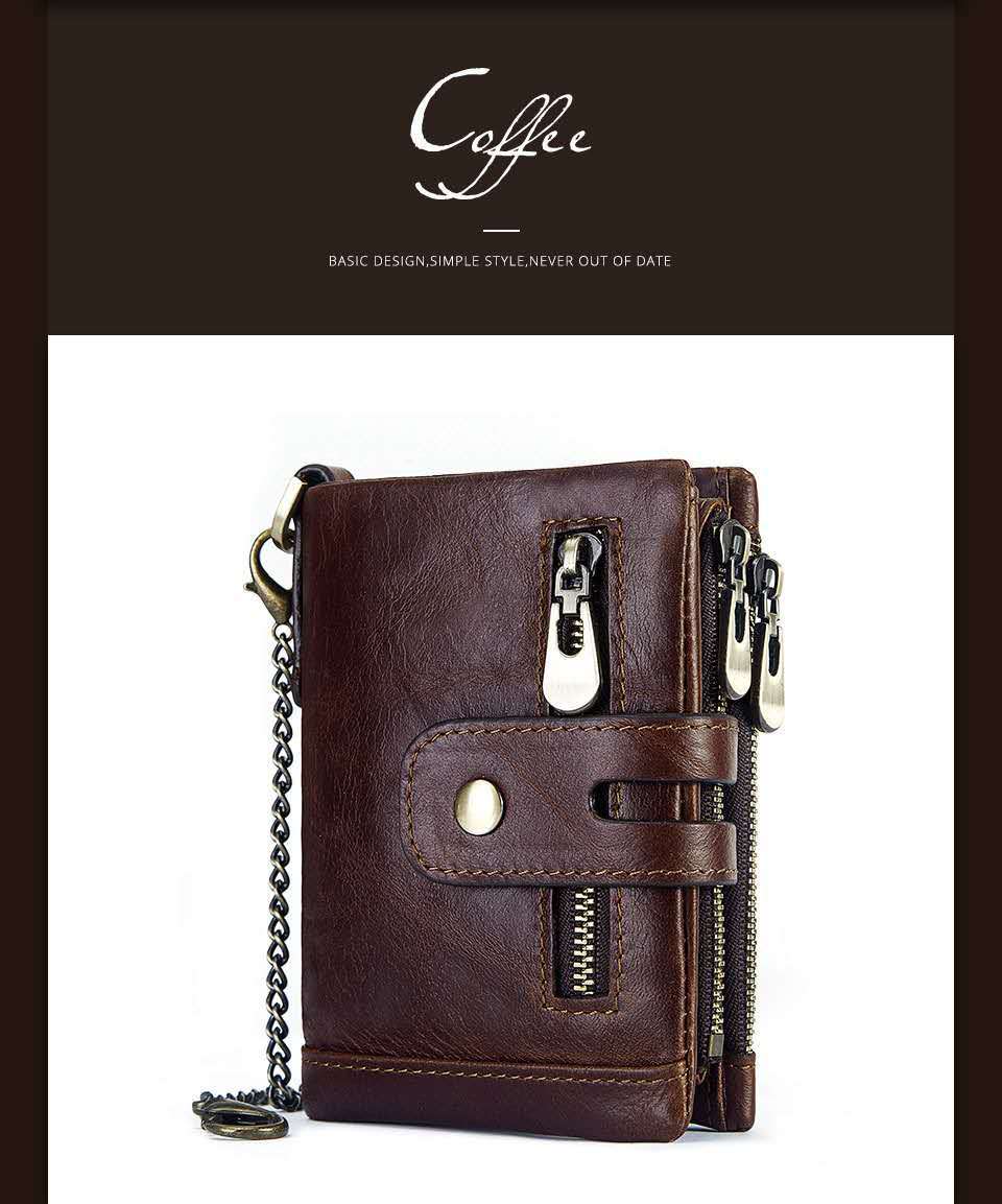 Leather men's wallet coin purse