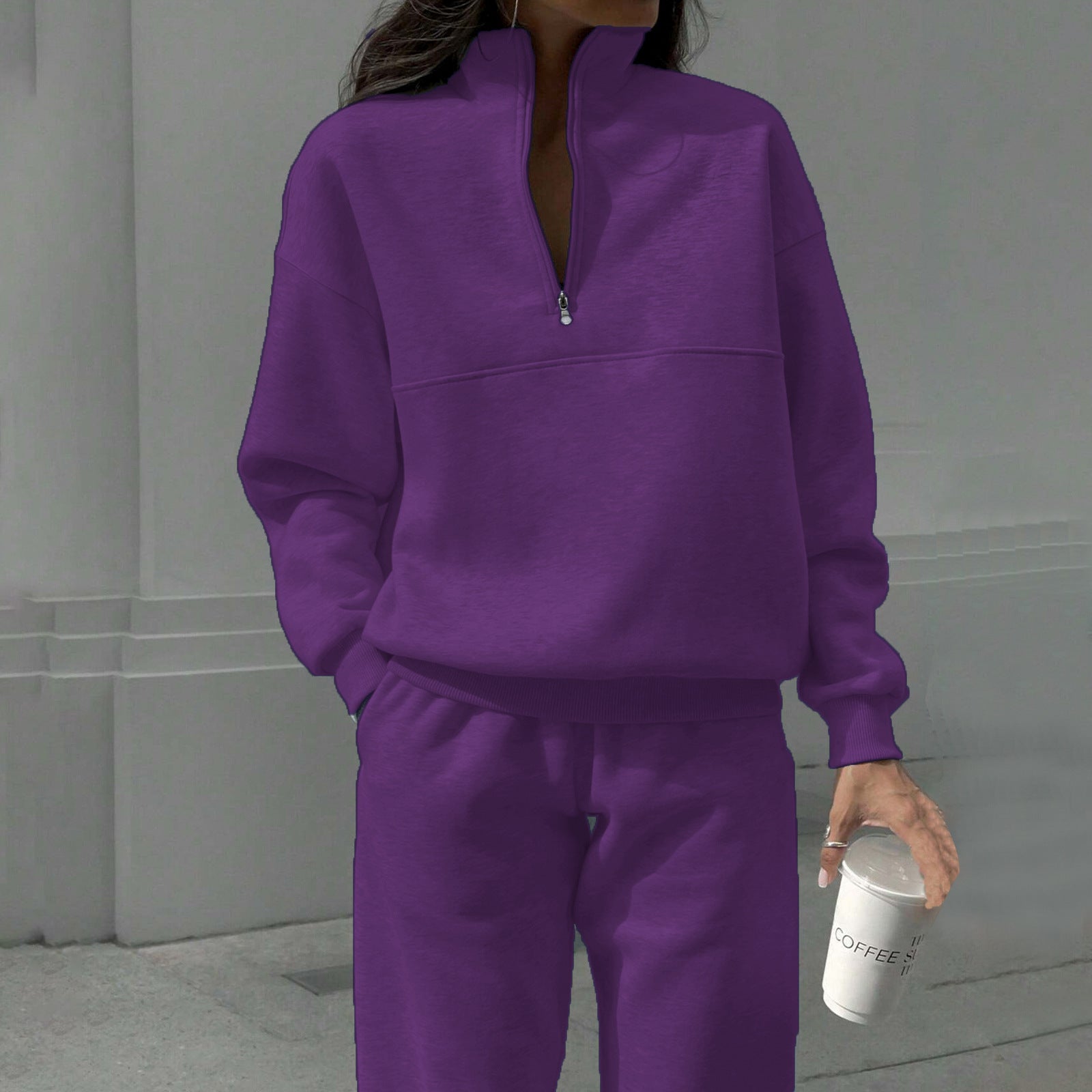 European And American Women's Hooded Fleece Sports Casual Fashion Set