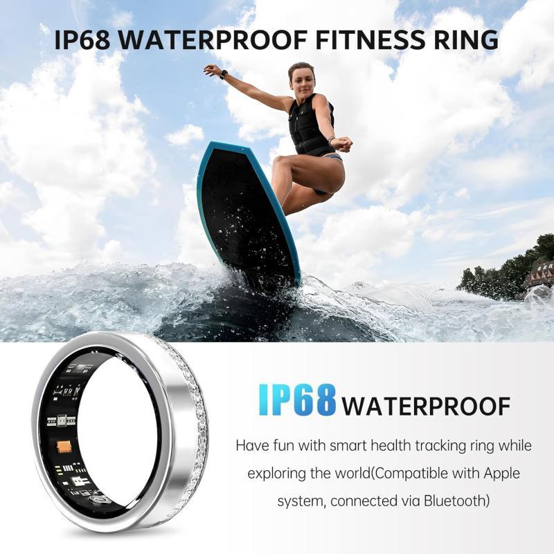 2025 New Smart Ring For Women Luxury Elegant Diamond Ring With Visible Tech Core Heart Rate Sleep Tracker Fitness Health Monitor IP68 Waterproof  Compatible