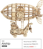 ROBOTIME Rolife 3d Wooden Puzzle Airship Woodcraft Construction Kit Model Kits For Kids, Teens And Adult TG407