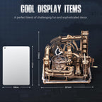 ROBOTIME Marble Run 3D Puzzle Wooden Model Kits For Adults To Build, Gifts Adults Electric Craft Boys, Marble Spaceport LGC01