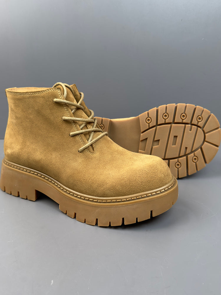 New Genuine Leather Suede Retro Casual British Men's Ankle Boots