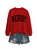 Casual Women's MERRY Letter Print Sweatshirt