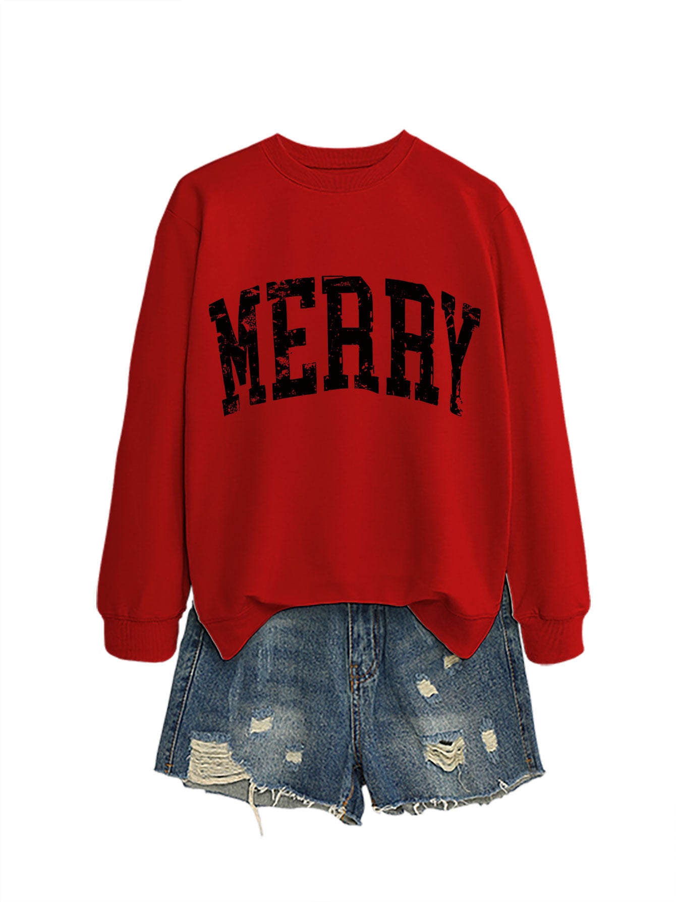 Casual Women's MERRY Letter Print Sweatshirt