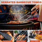 Grilljoy BBQ Accessories Grill Tools Set - 22PCS Stainless Steel Barbecue Grill Accessories For Outdoor Grill With Black Aluminum Case - Grilling Gifts For Men Dad -Grill Tools Kit