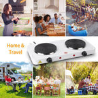 1Pc 2000W Double Electric Burner Double Hot Plate With 5 Gear Temperature Control