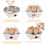 1Pc Electric Egg Cooker 7-Capacity Hard-Boiled Egg Maker With Auto-Off Measuring Cup For Hard Boiled Steamed Vegetables Seafood Dumplings